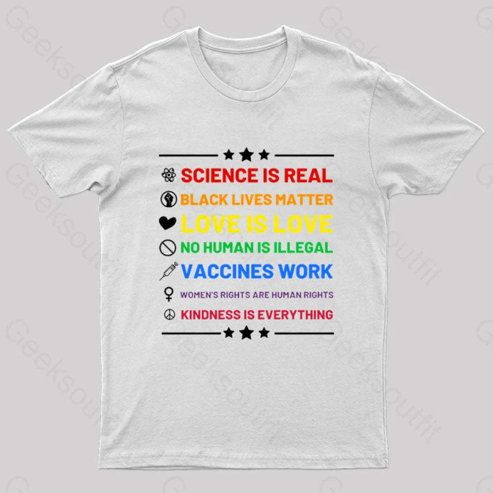Science Is Real Geek T-Shirt White / S