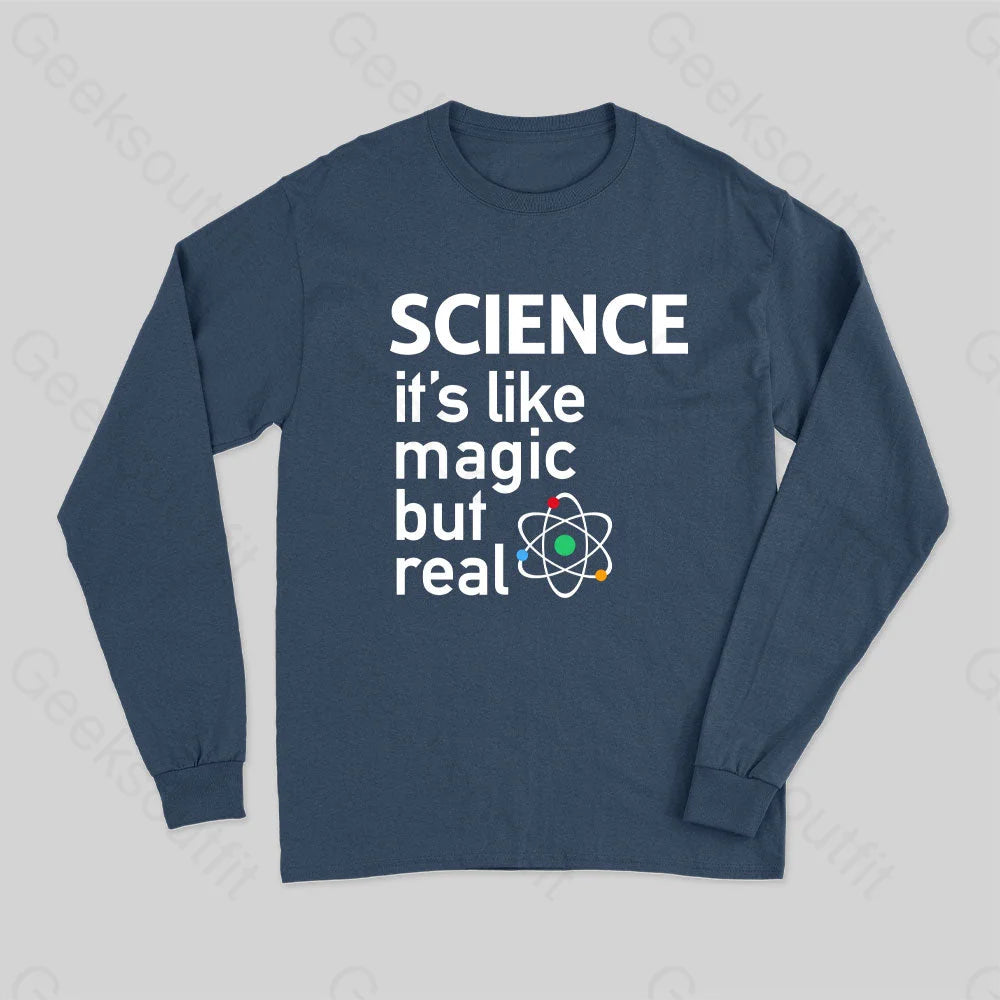 Science- It?��s Like Magic But Real Long Sleeve T-Shirt Navy / S