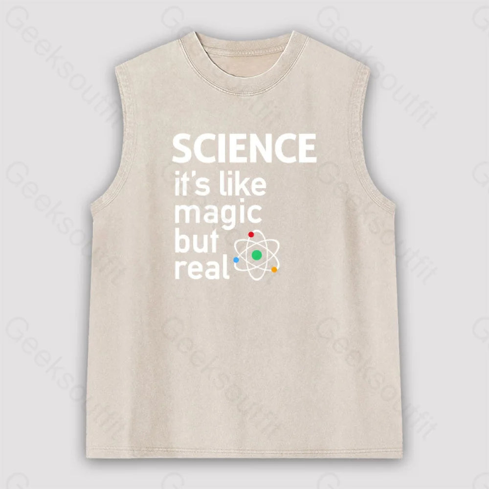 Science: It’s Like Magic But Real Unisex Washed Tank Apricot / S