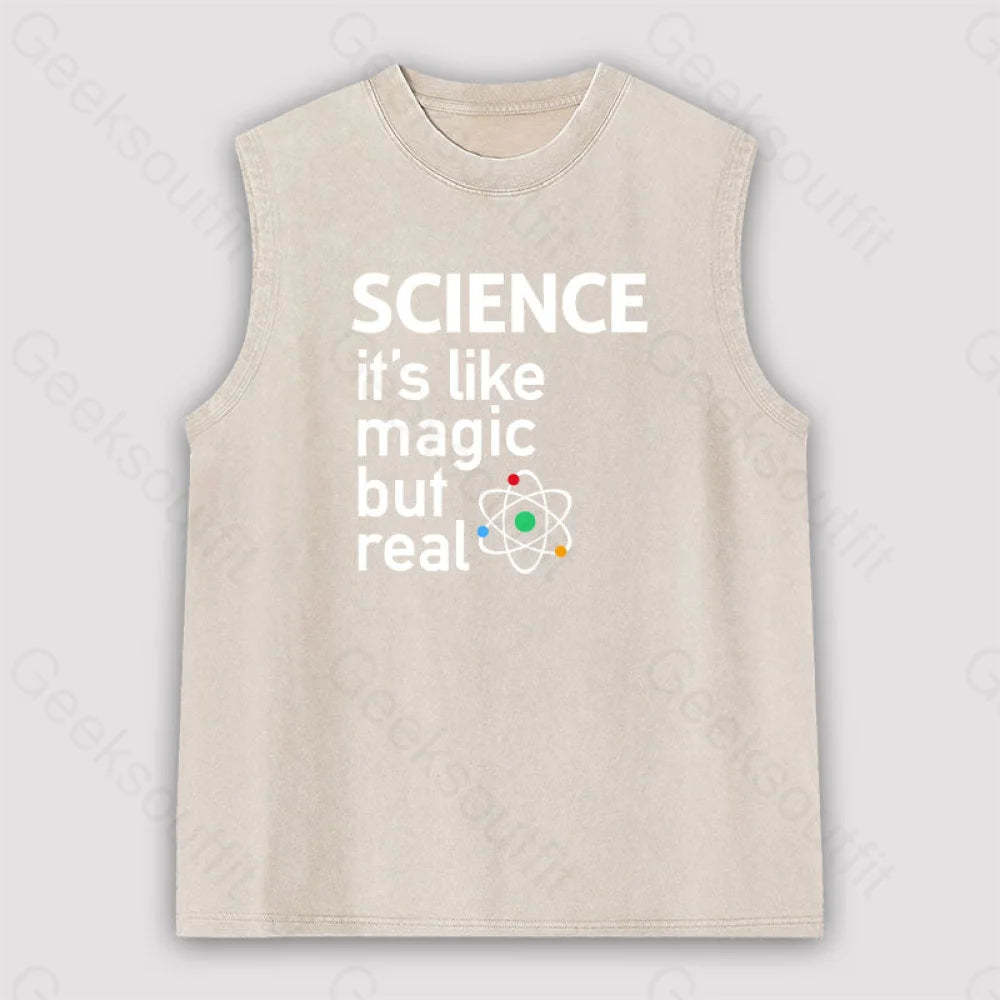 Science: It’s Like Magic But Real Unisex Washed Tank Apricot / S