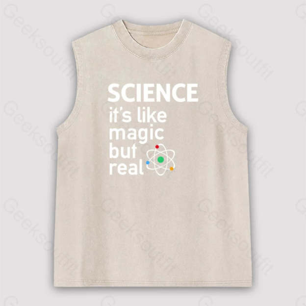 Science: It’s Like Magic But Real Unisex Washed Tank Apricot / S