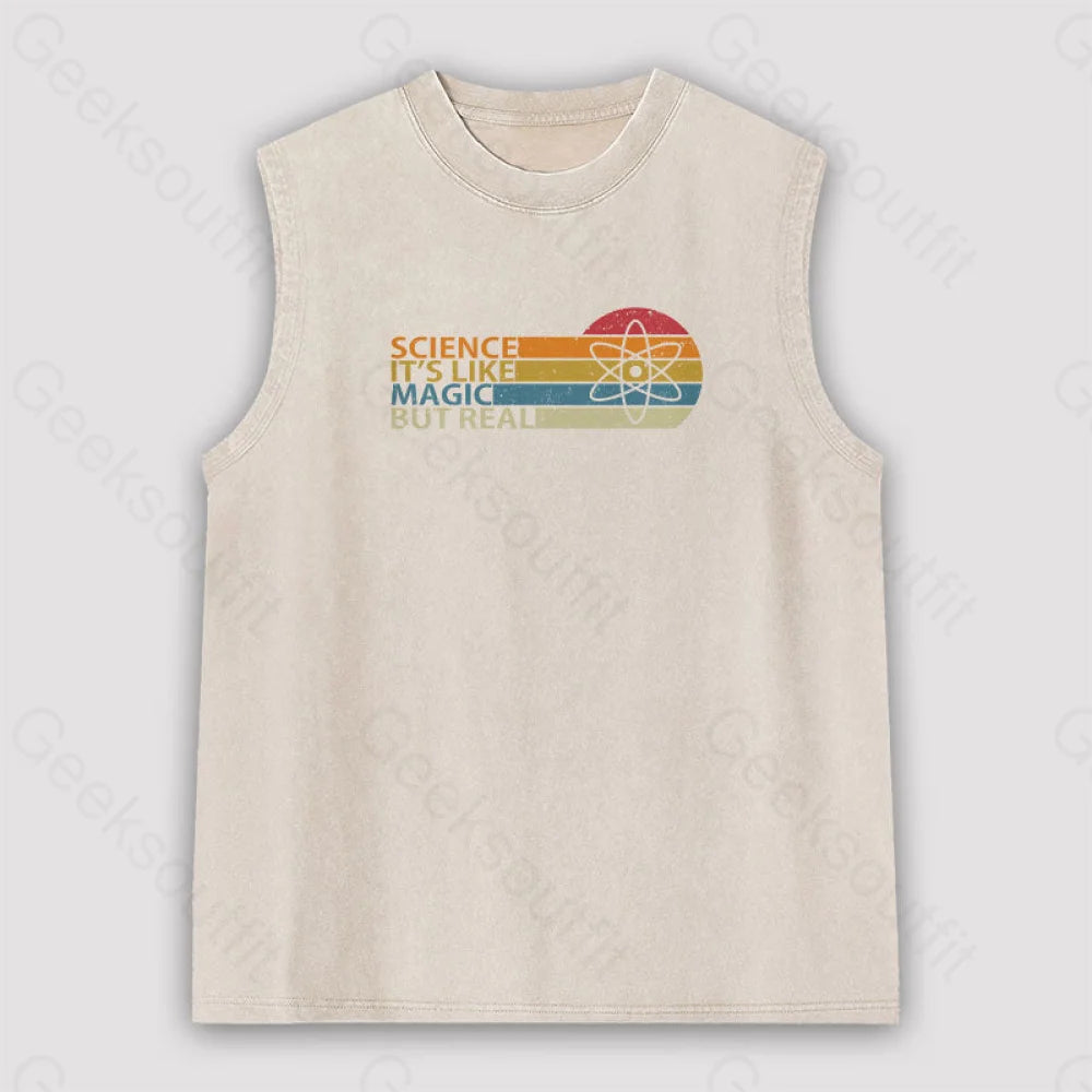 Science It’s Like Magic But Real Unisex Washed Tank Apricot / S