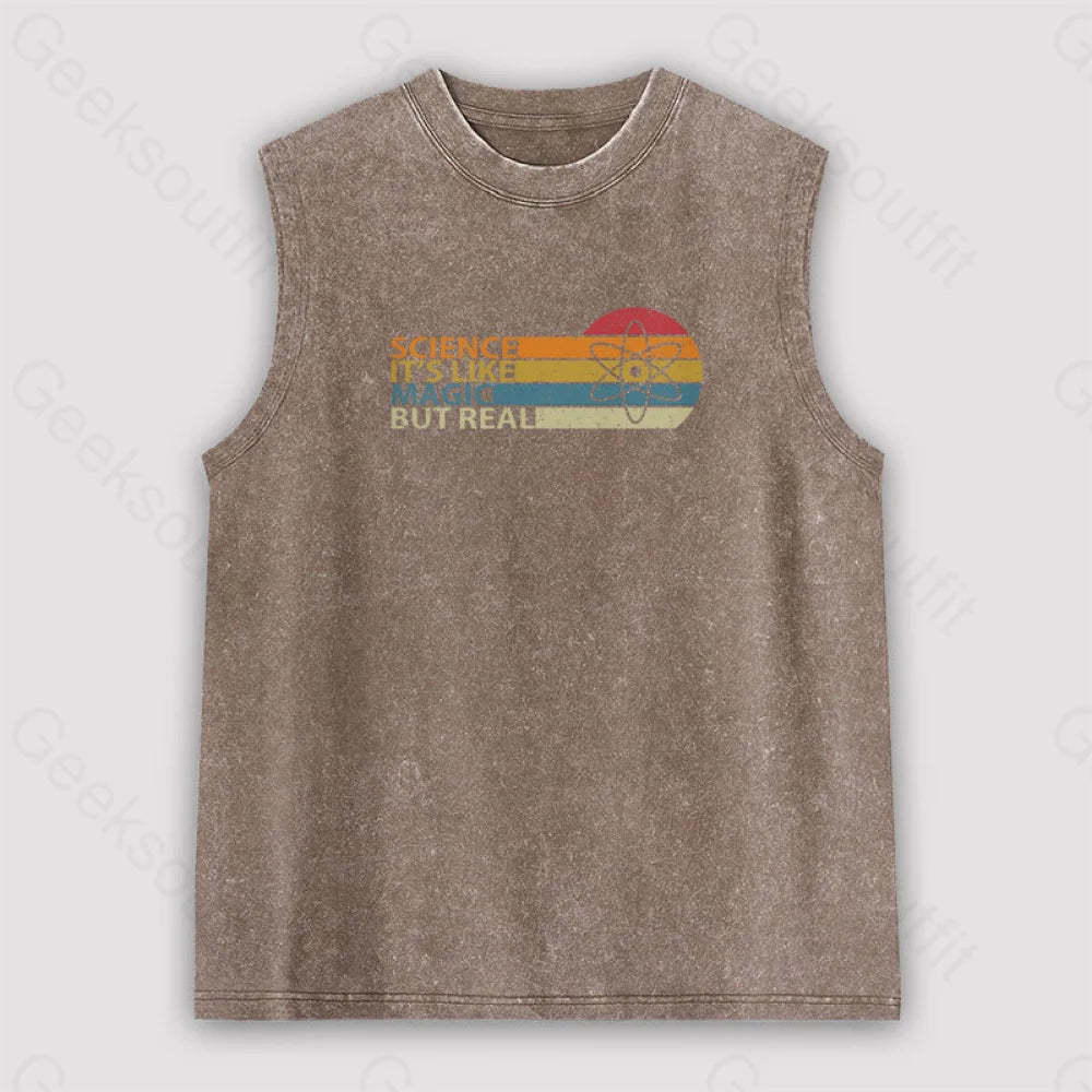 Science It’s Like Magic But Real Unisex Washed Tank Brown / S