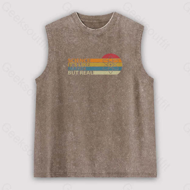 Science It’s Like Magic But Real Unisex Washed Tank Brown / S