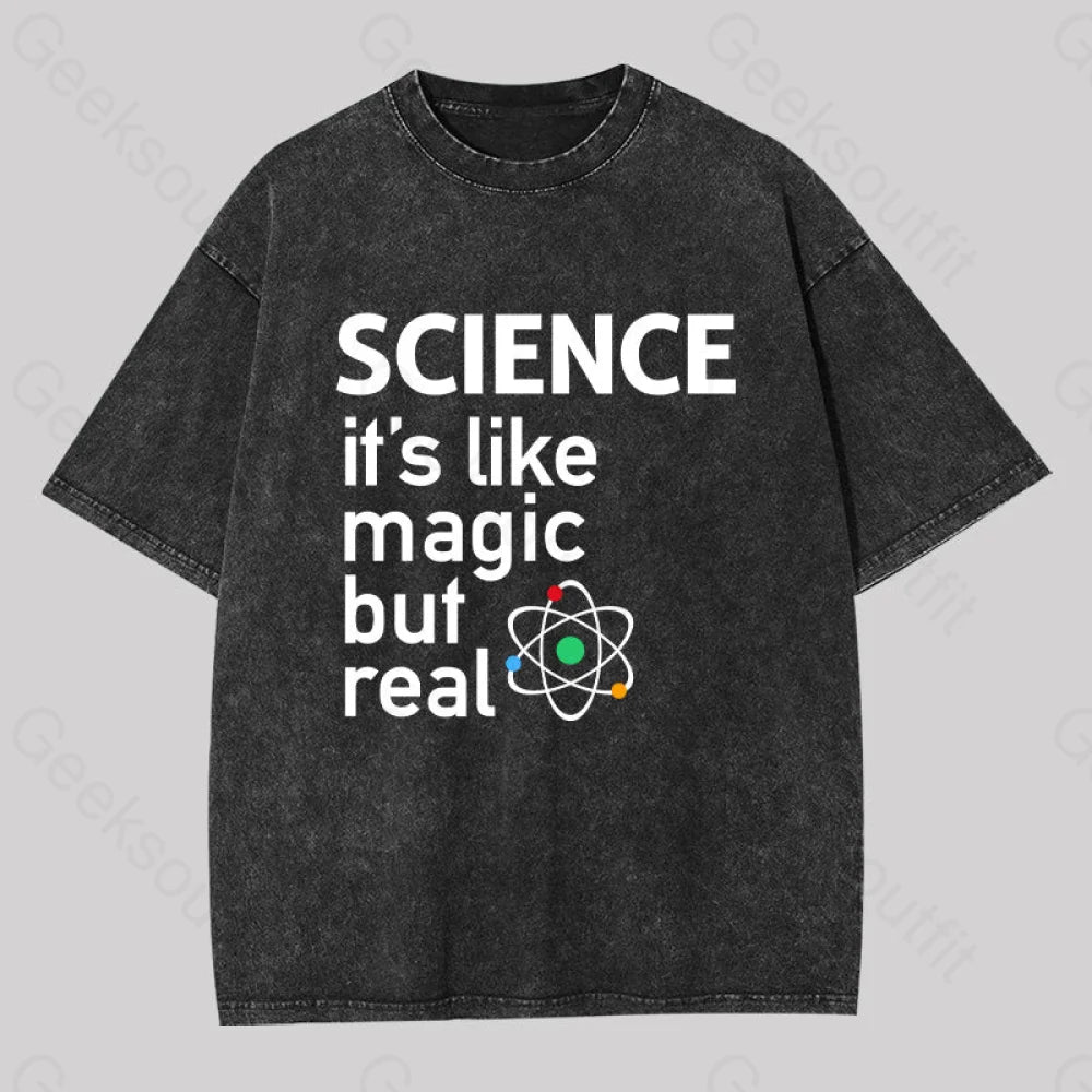 Science It?��s Like Magic But Real Washed T-Shirt Black / S