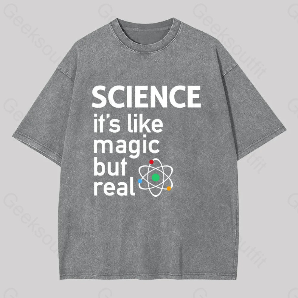 Science It?��s Like Magic But Real Washed T-Shirt Grey / S