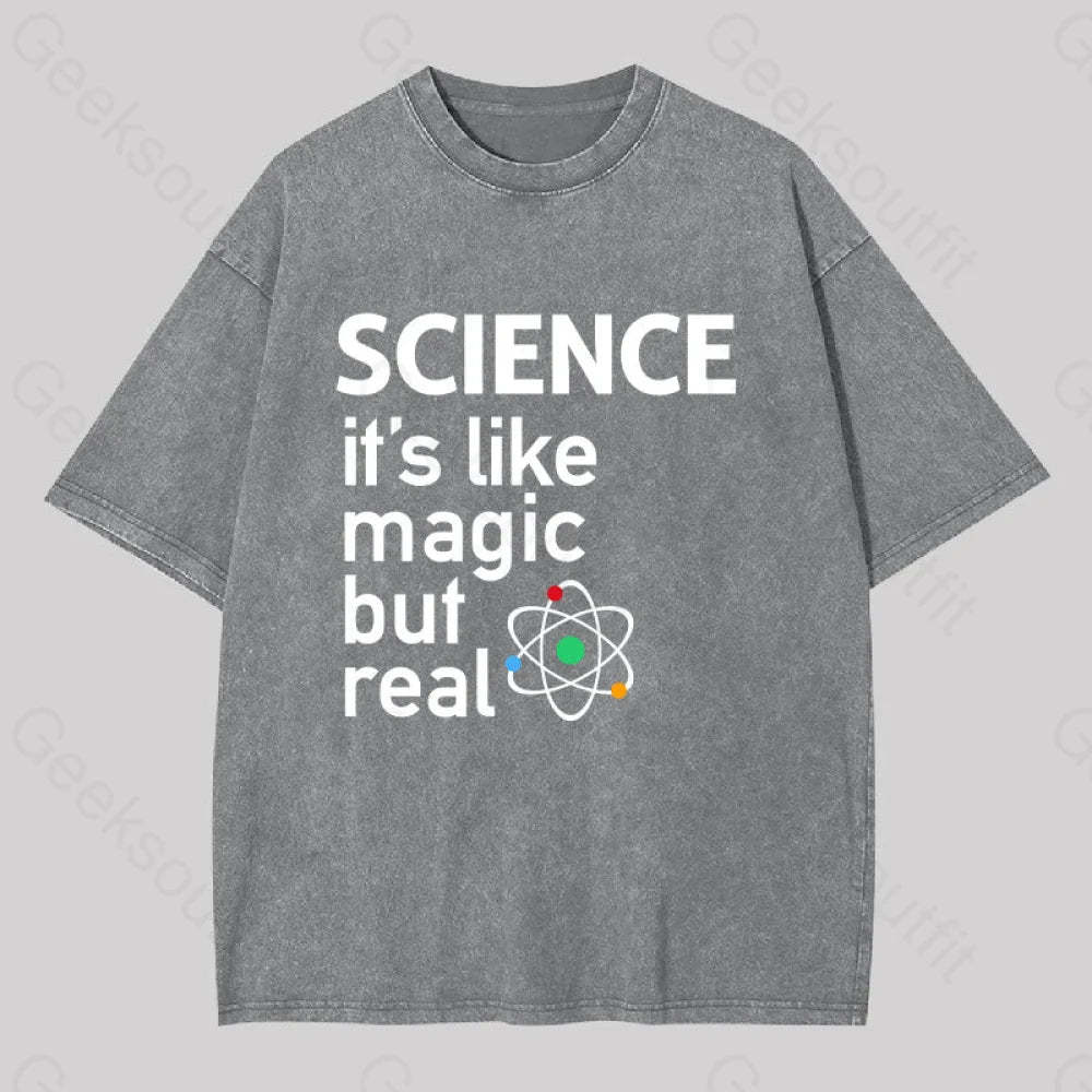 Science It?��s Like Magic But Real Washed T-Shirt Grey / S