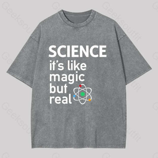 Science It?��s Like Magic But Real Washed T-Shirt Grey / S