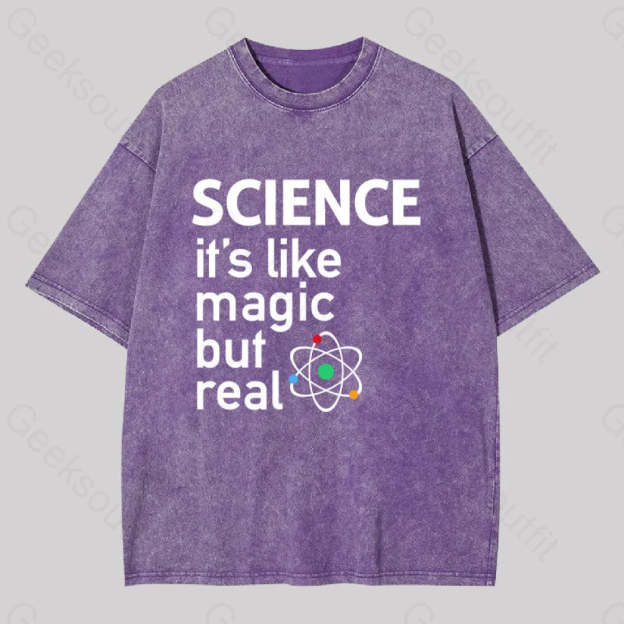 Science It?��s Like Magic But Real Washed T-Shirt Purple / S