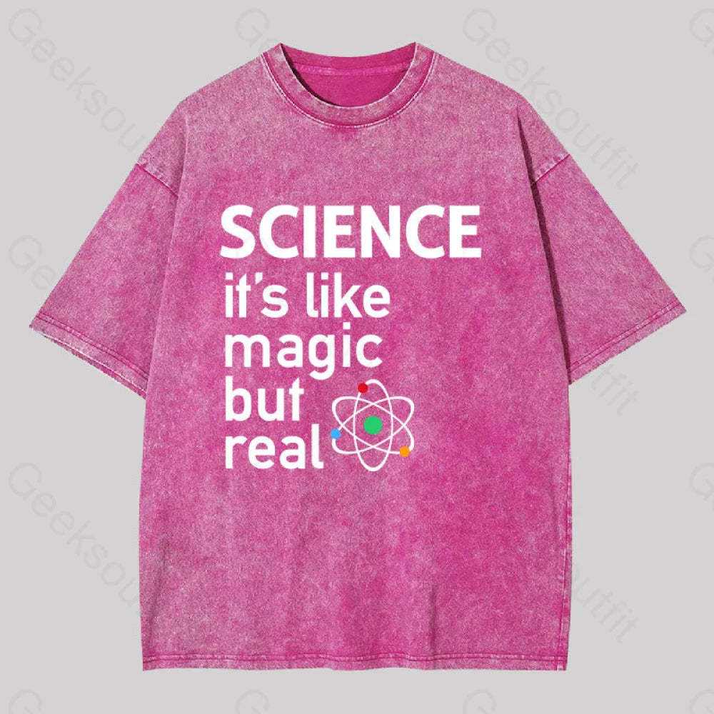 Science It?��s Like Magic But Real Washed T-Shirt Rose Red / S