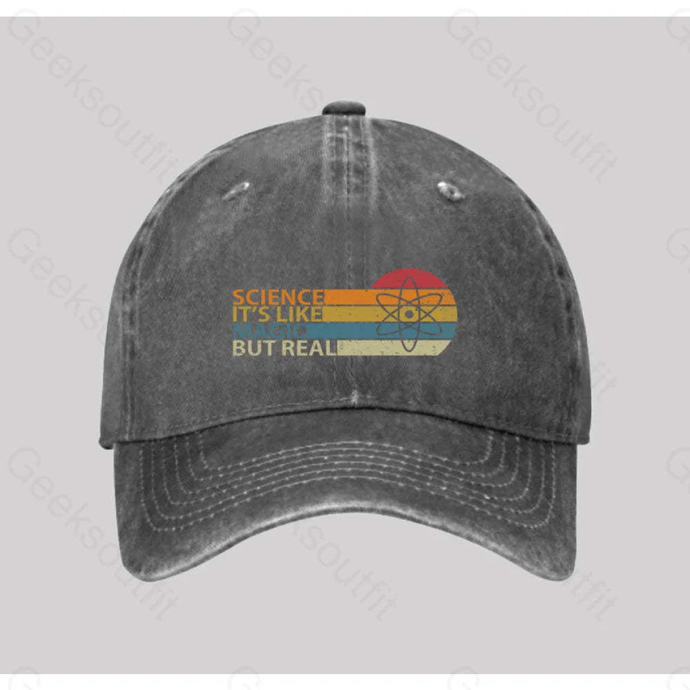 Science It¡¯s Like Magic But Real Washed Vintage Baseball Cap Grey