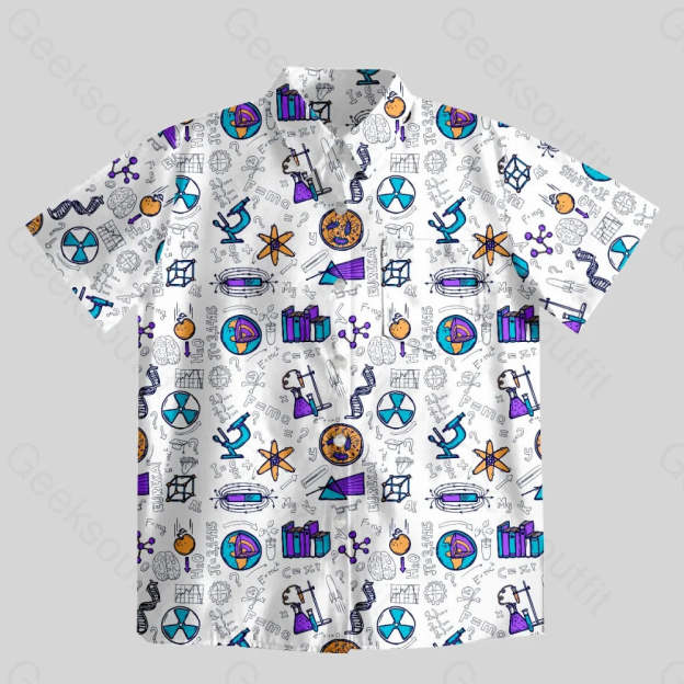 Science Lab Button Up Pocket Shirt - Geeksoutfit