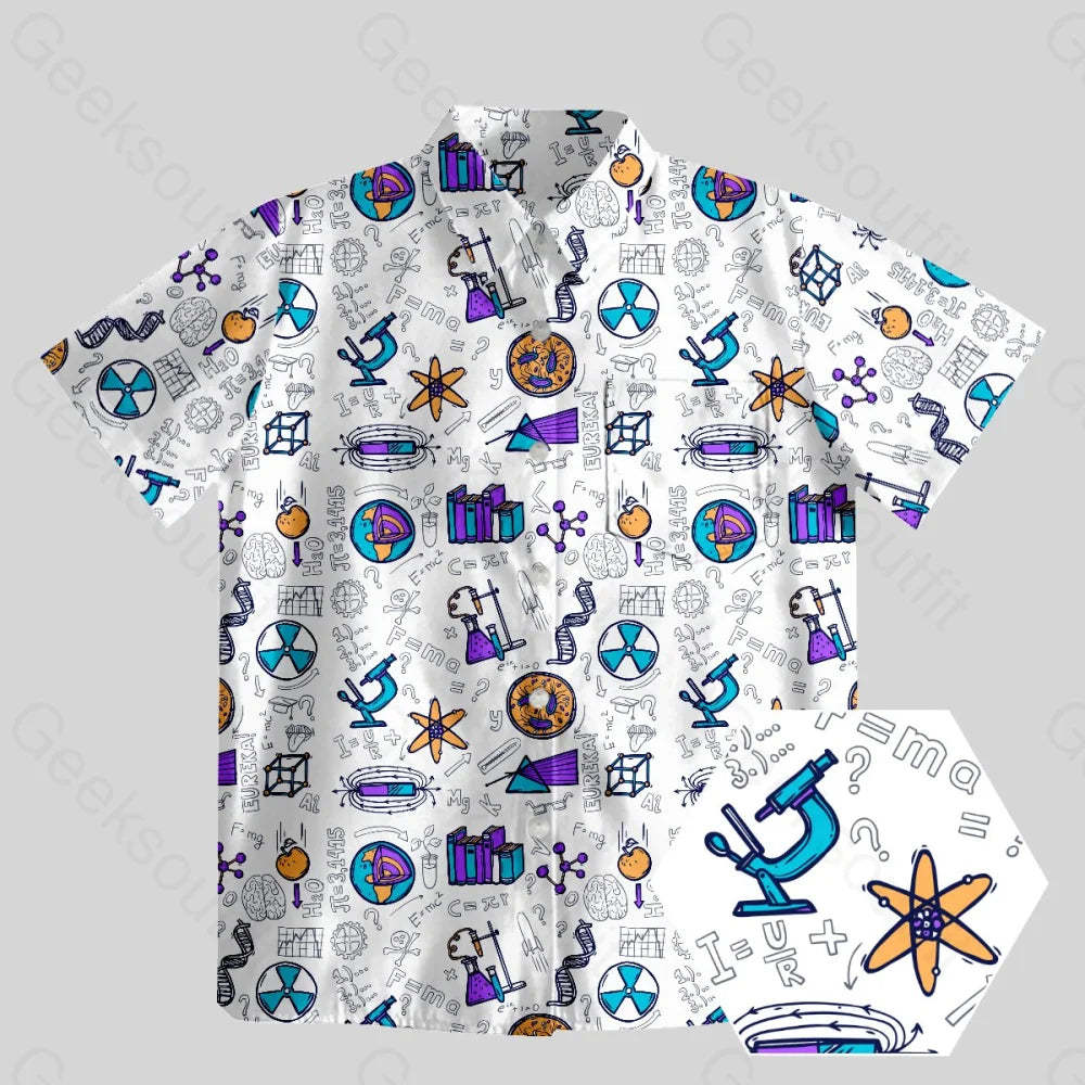 Science Lab Button Up Pocket Shirt - Geeksoutfit