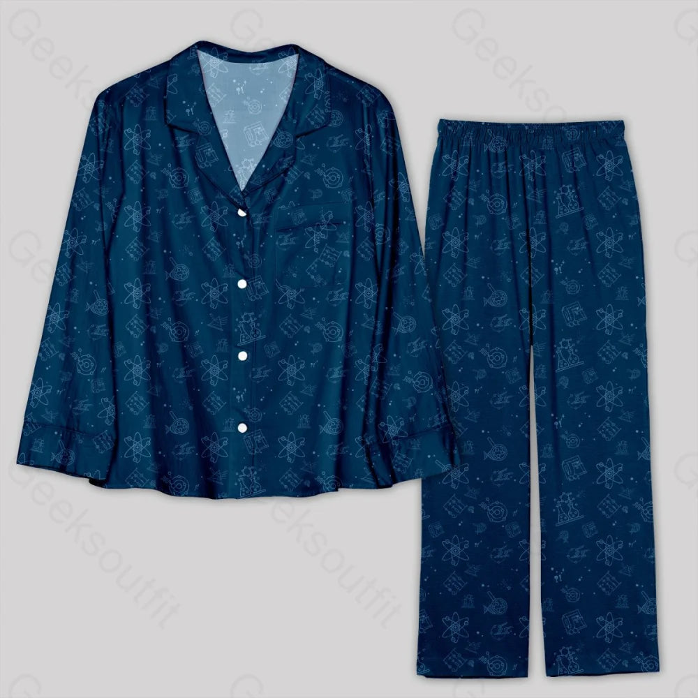 Science Lab Navy Pajamas Set - Geeksoutfit