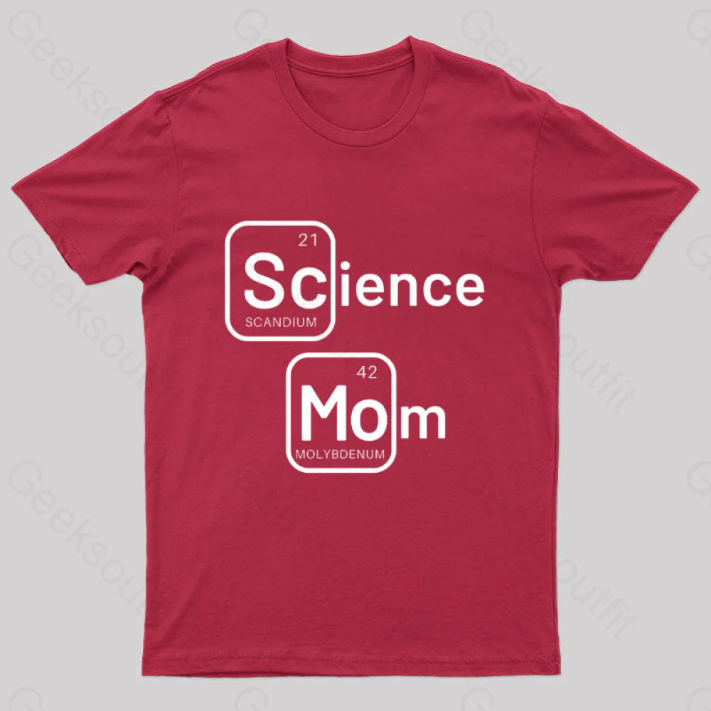 Science Mom Geek T-Shirt Red / S