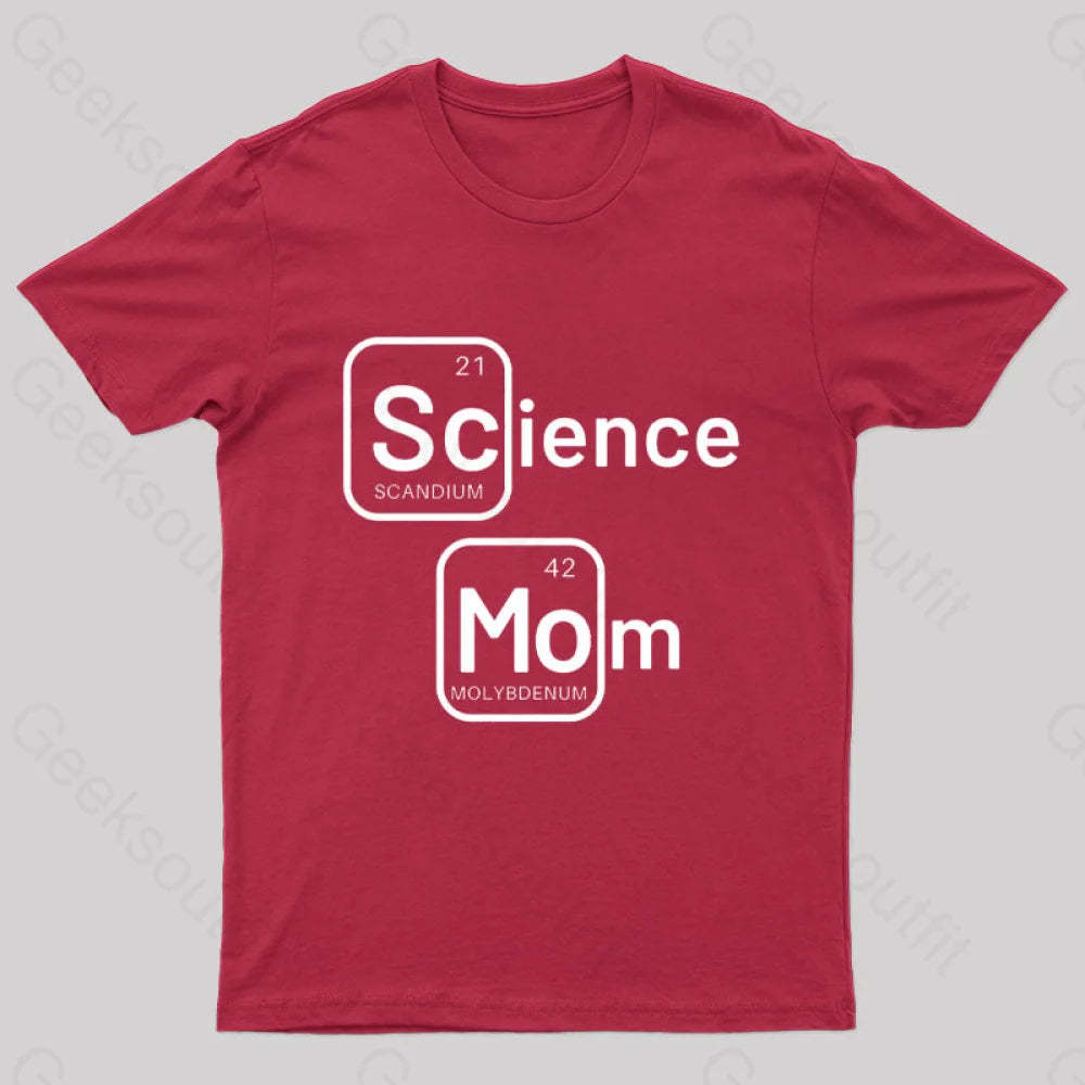 Science Mom Geek T-Shirt Red / S