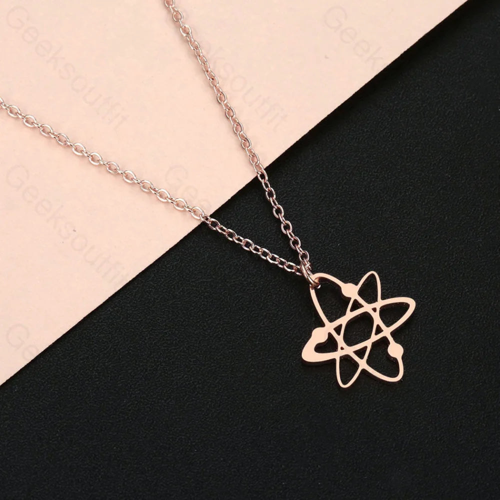 Science Stainless Steel Necklace Rose Gold