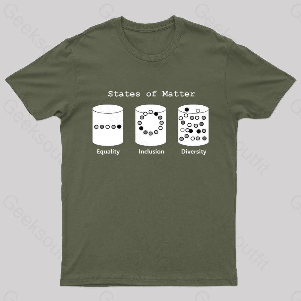 Science States Of Matter Geek T-Shirt Army Green / S