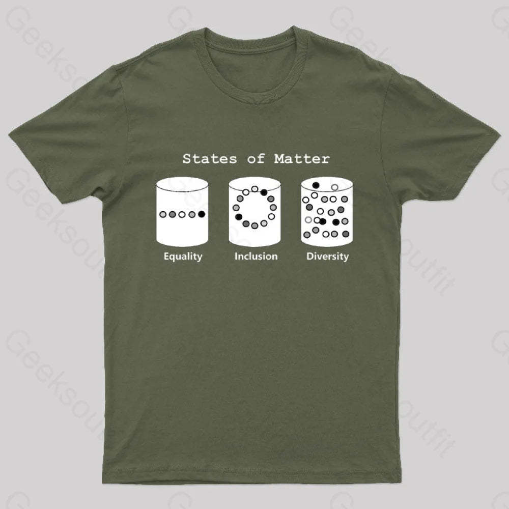 Science States Of Matter Geek T-Shirt Army Green / S