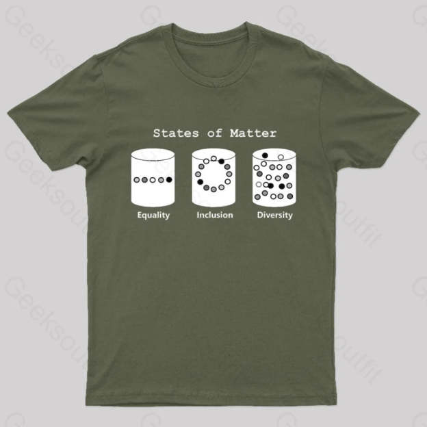 Science States Of Matter Geek T-Shirt Army Green / S