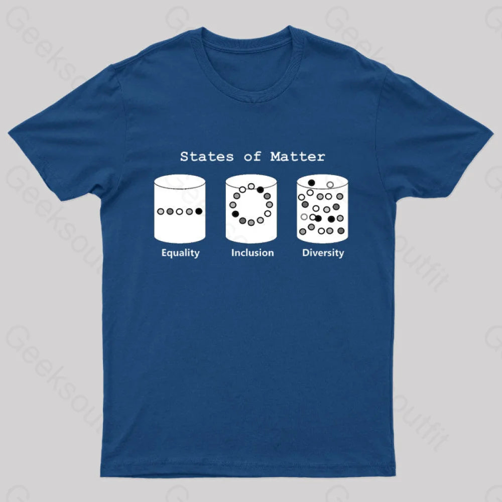 Science States Of Matter Geek T-Shirt Navy / S
