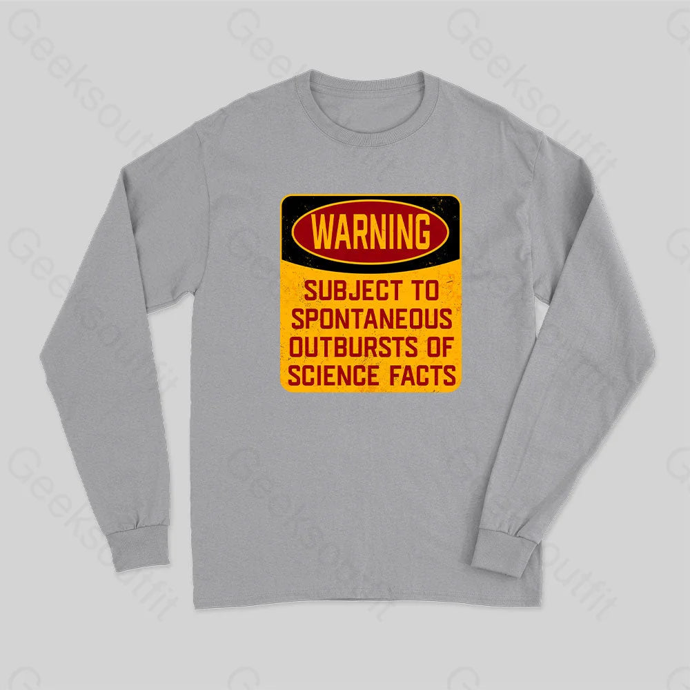 Science Warning Long Sleeve T-Shirt Grey / S