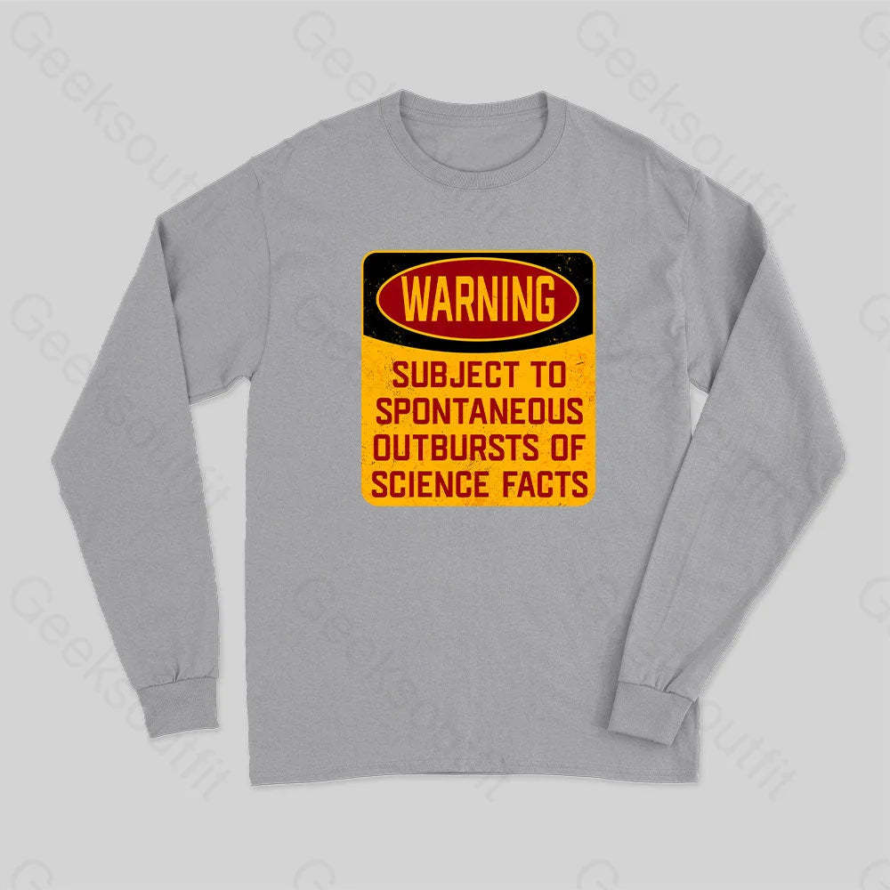 Science Warning Long Sleeve T-Shirt Grey / S