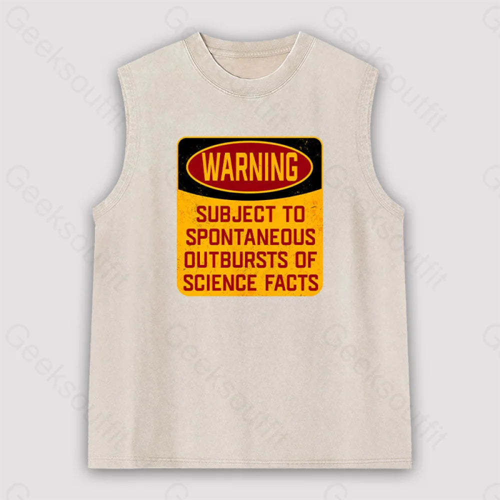 Science Warning Unisex Washed Tank Apricot / S