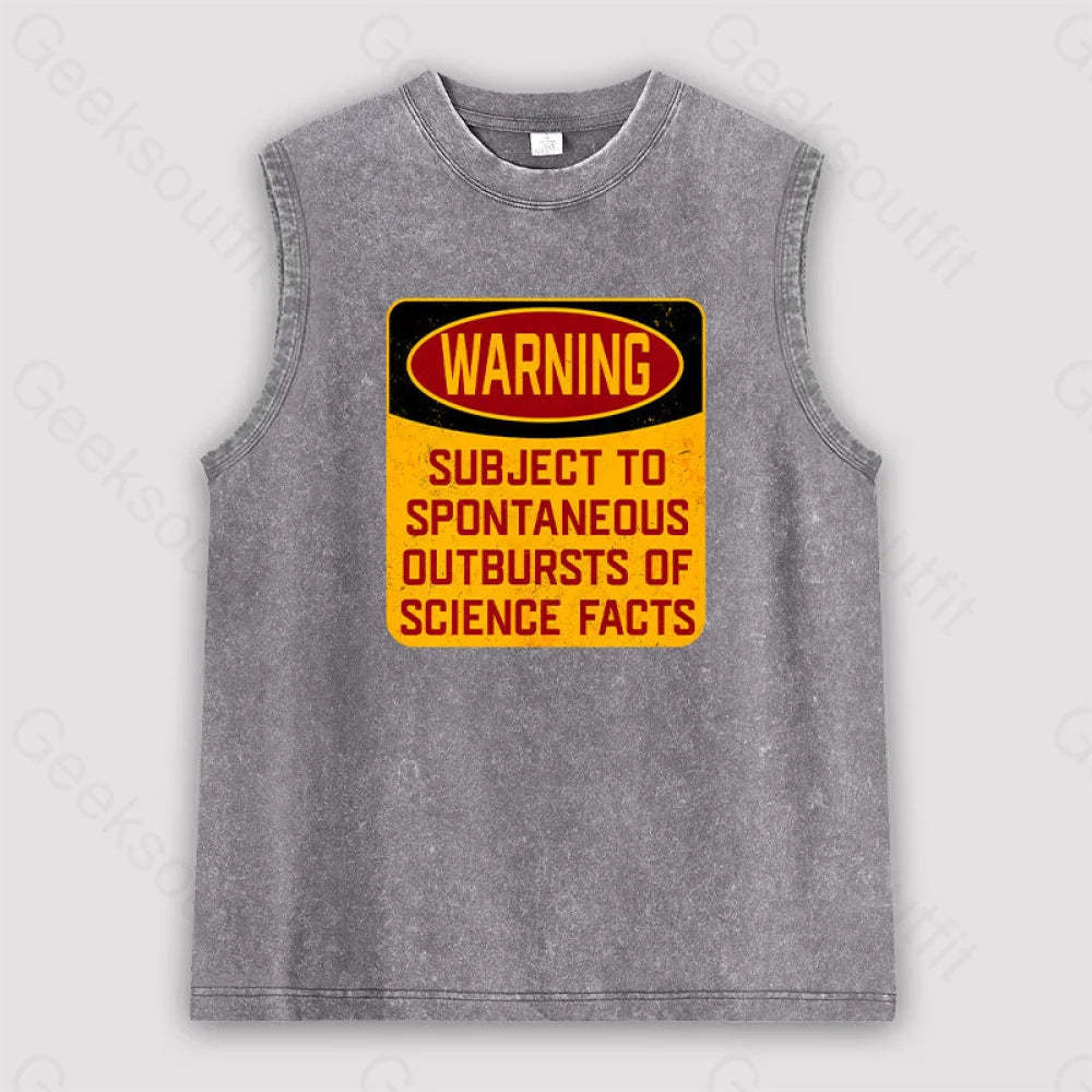 Science Warning Unisex Washed Tank Grey / S