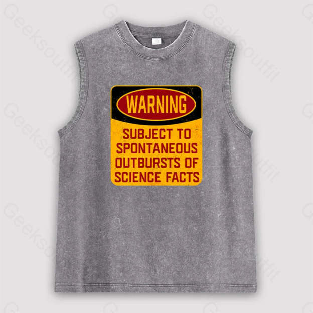 Science Warning Unisex Washed Tank Grey / S