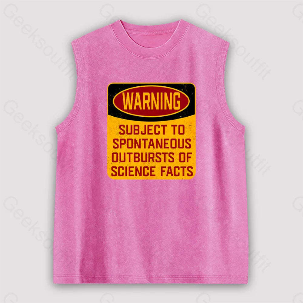 Science Warning Unisex Washed Tank Pink / S