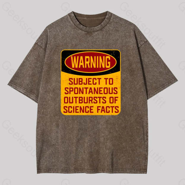 Science Warning Washed T-Shirt Coffee / S