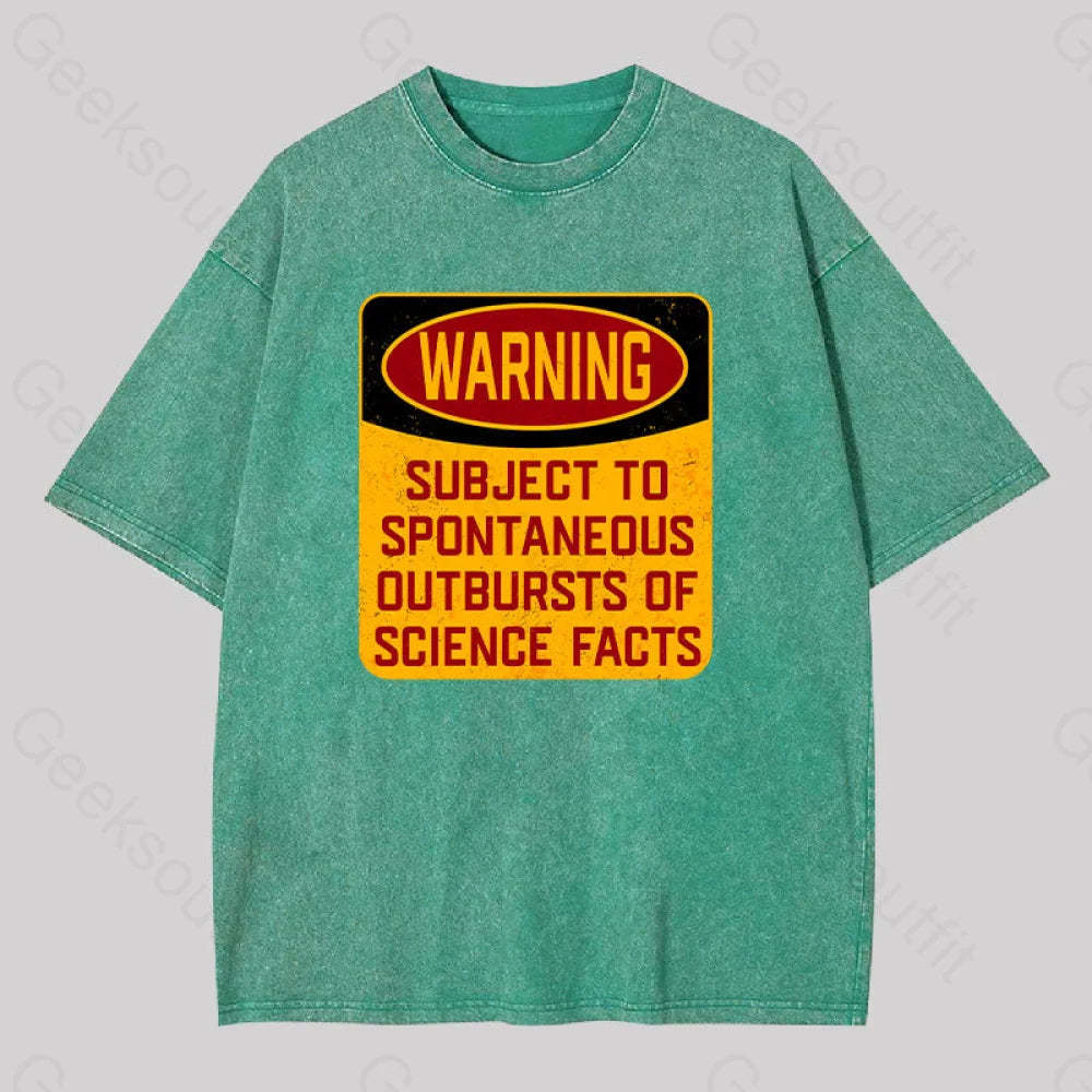 Science Warning Washed T-Shirt Grass Green / S