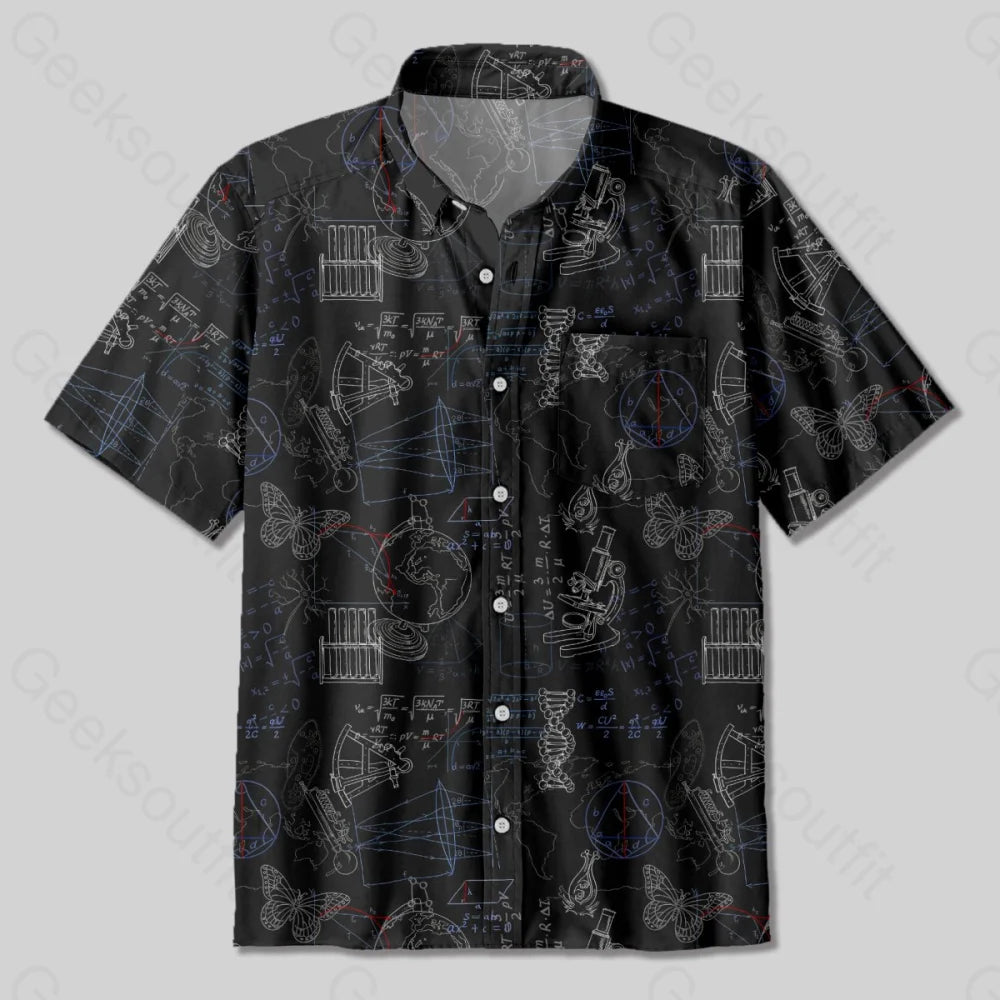 Scientific Instruments and Formulas Button Up Pocket Shirt - Geeksoutfit