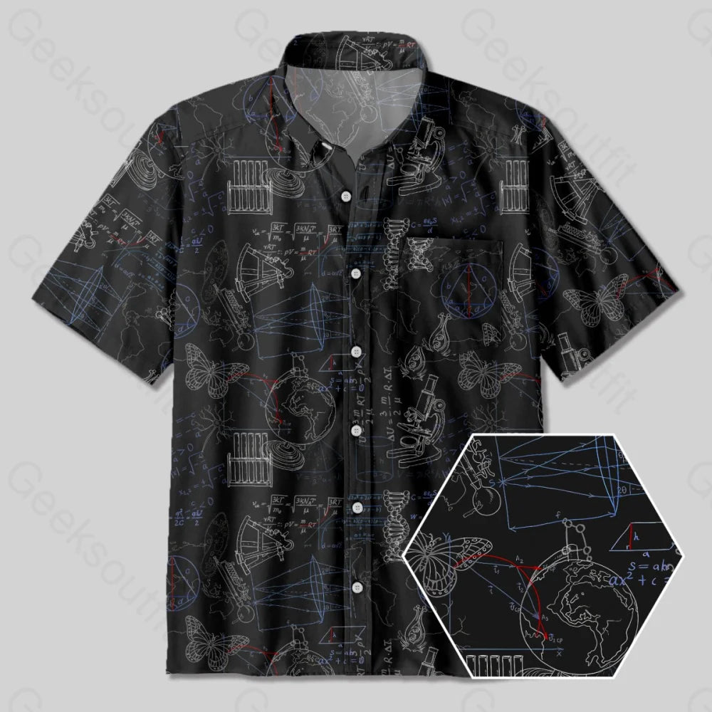 Scientific Instruments and Formulas Button Up Pocket Shirt - Geeksoutfit