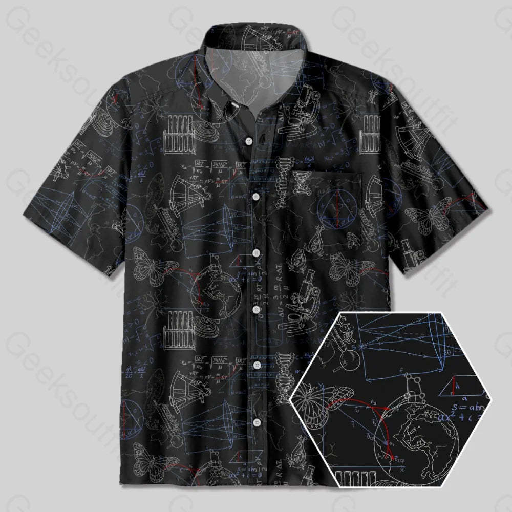 Scientific Instruments and Formulas Button Up Pocket Shirt - Geeksoutfit