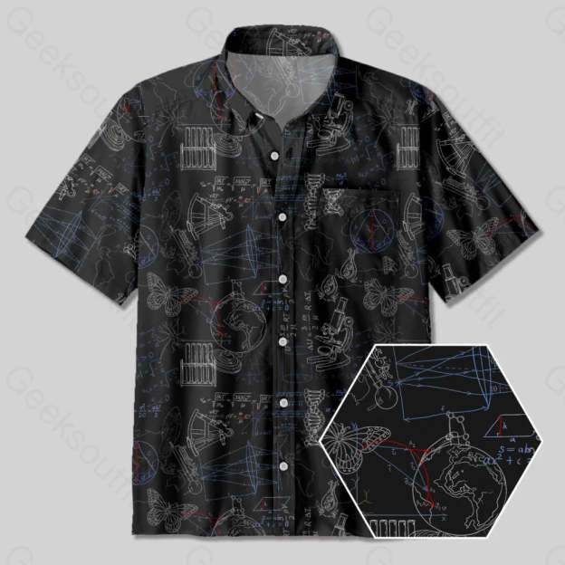 Scientific Instruments and Formulas Button Up Pocket Shirt - Geeksoutfit