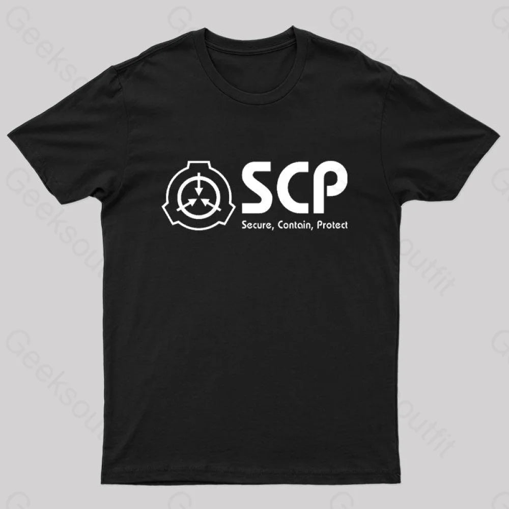 Scp Foundation Geek T-Shirt Black / S
