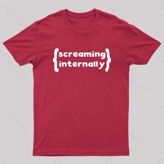 Screaming Internally Geek T-Shirt Red / S