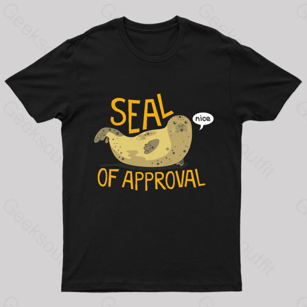Seal Of Approval Geek T-Shirt Black / S