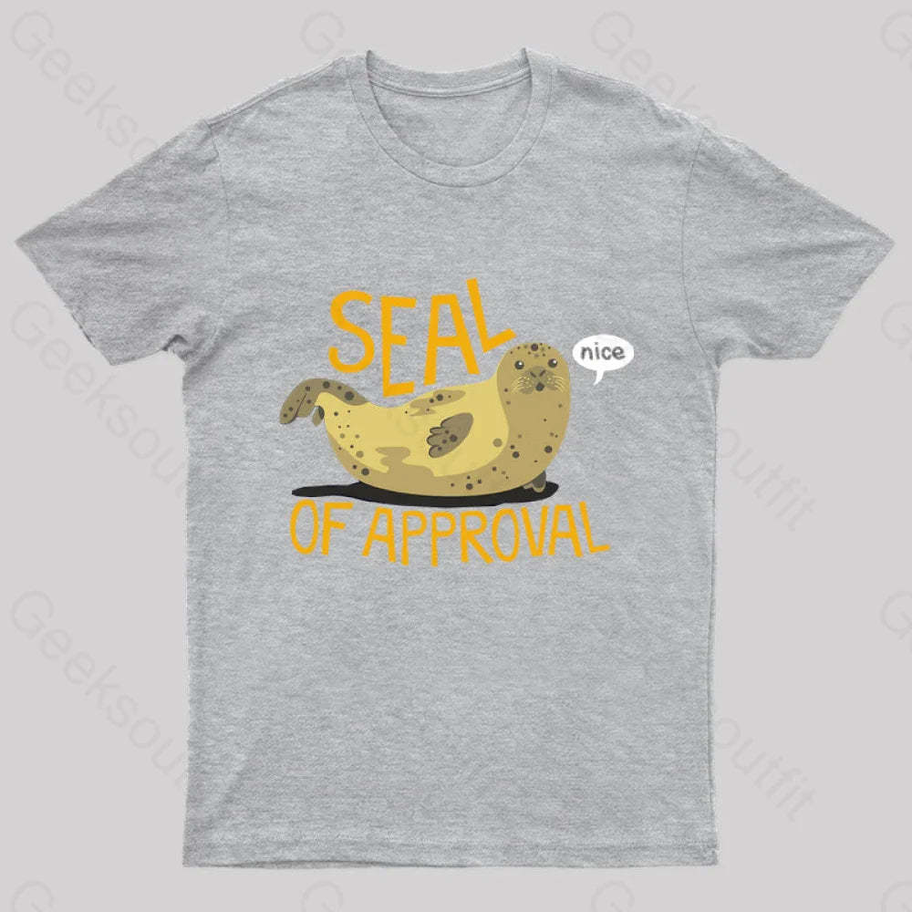 Seal Of Approval Geek T-Shirt Grey / S