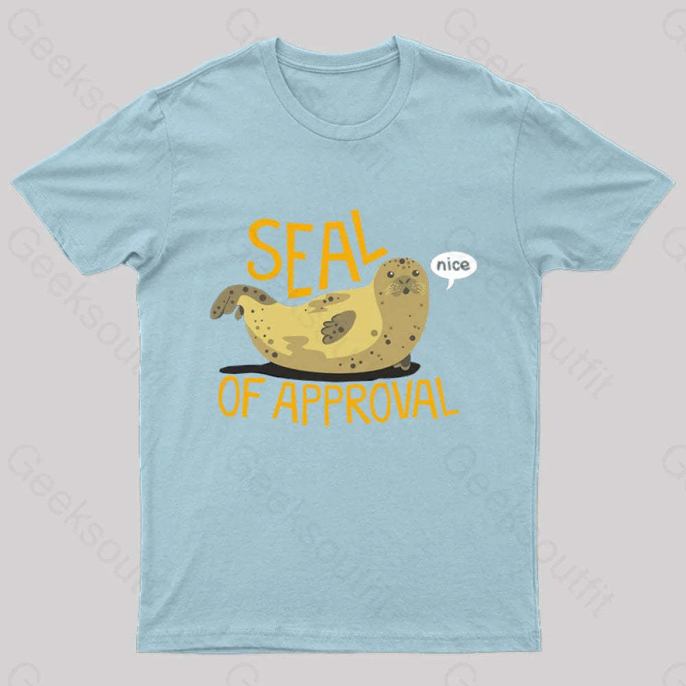 Seal Of Approval Geek T-Shirt Light Blue / S