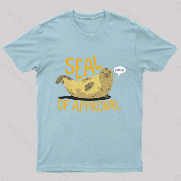 Seal Of Approval Geek T-Shirt Light Blue / S