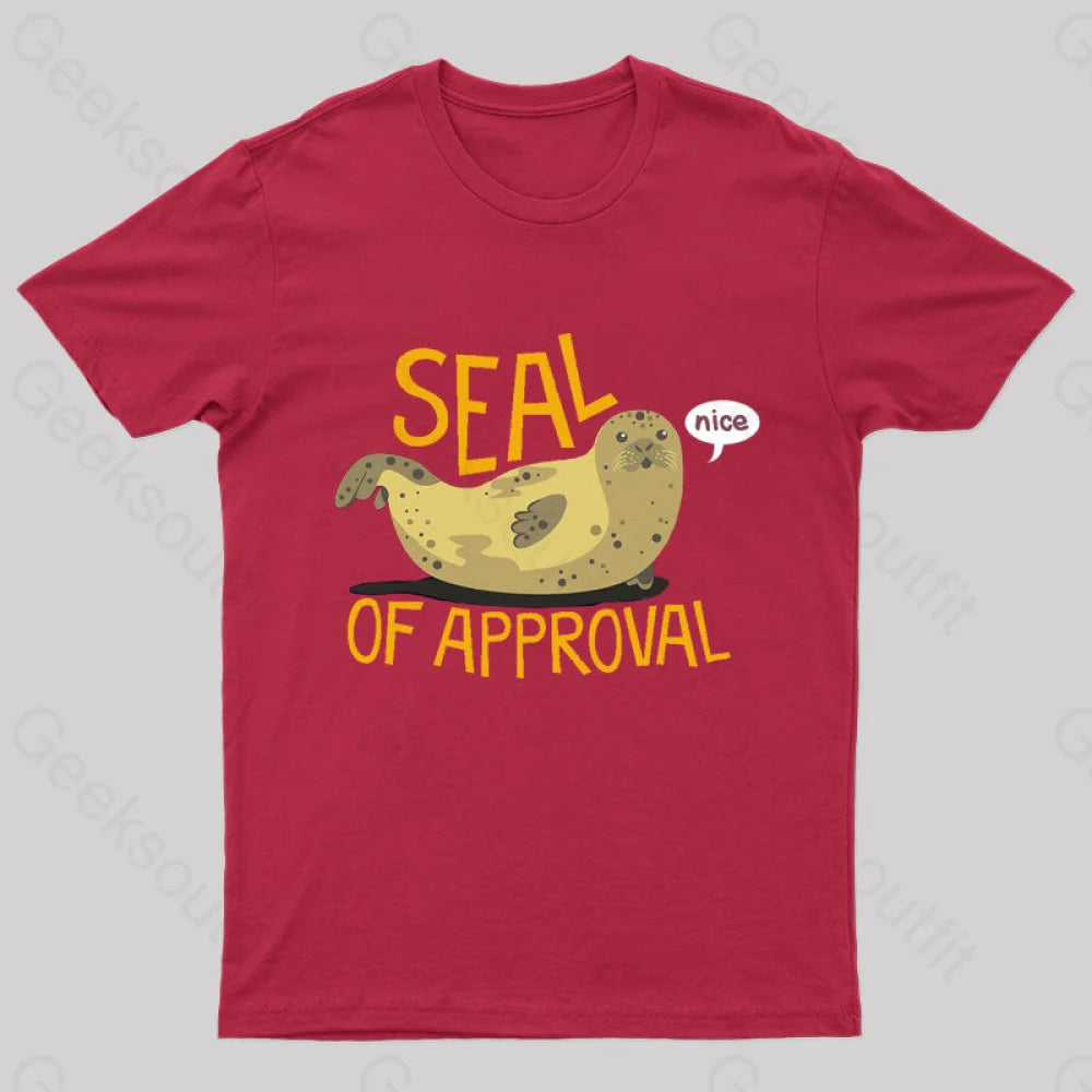 Seal Of Approval Geek T-Shirt Red / S