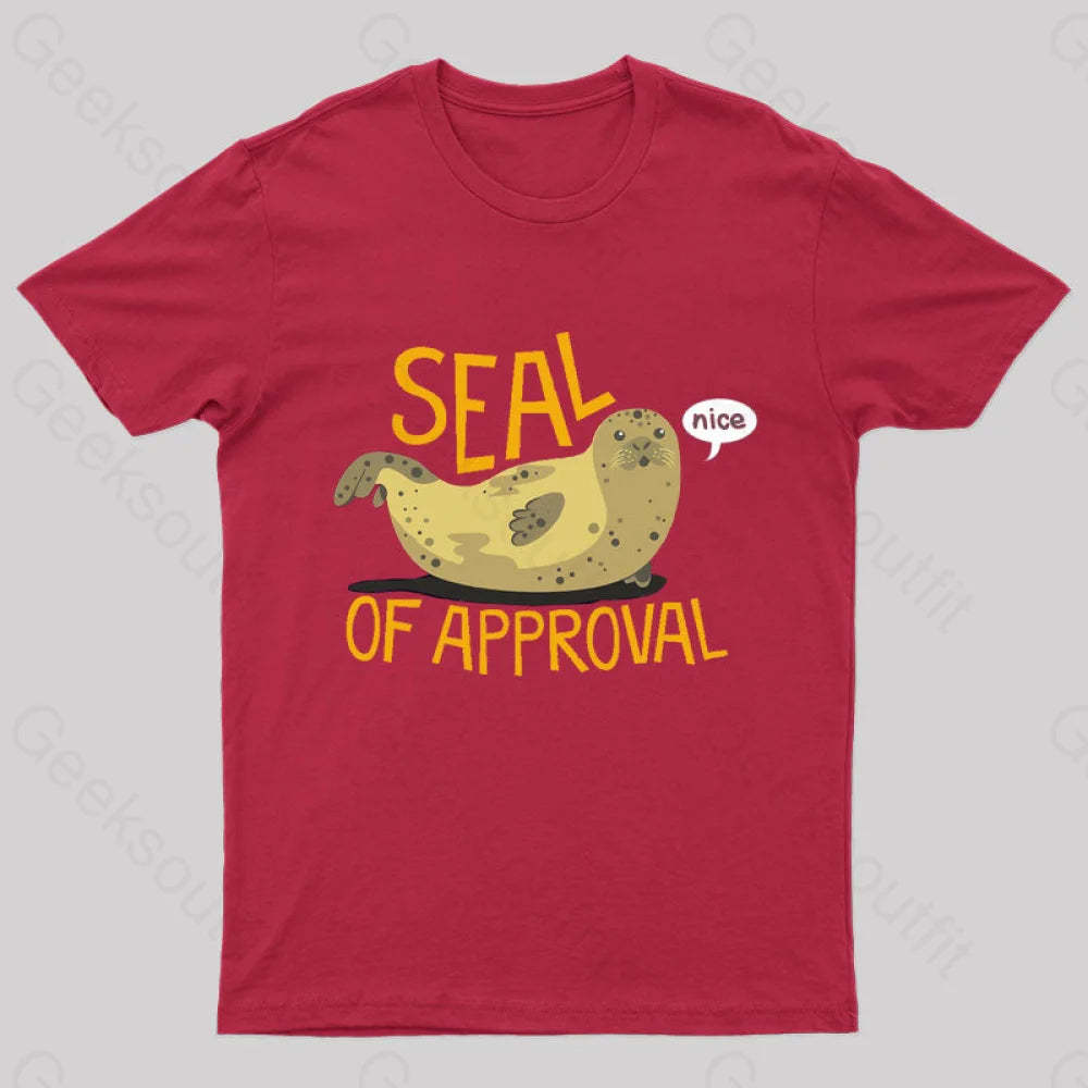 Seal Of Approval Geek T-Shirt Red / S