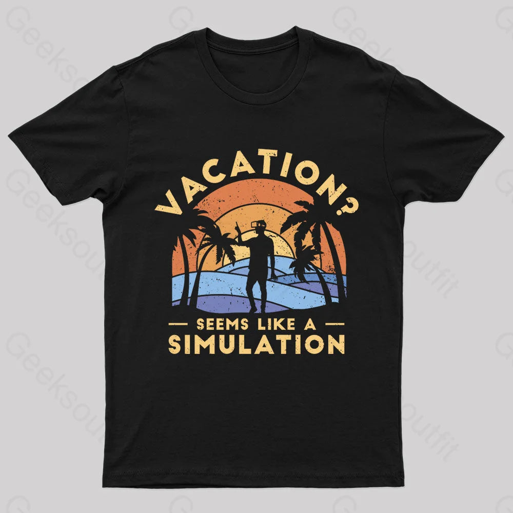 Seems Like A Simulation Nerd T-Shirt Black / S
