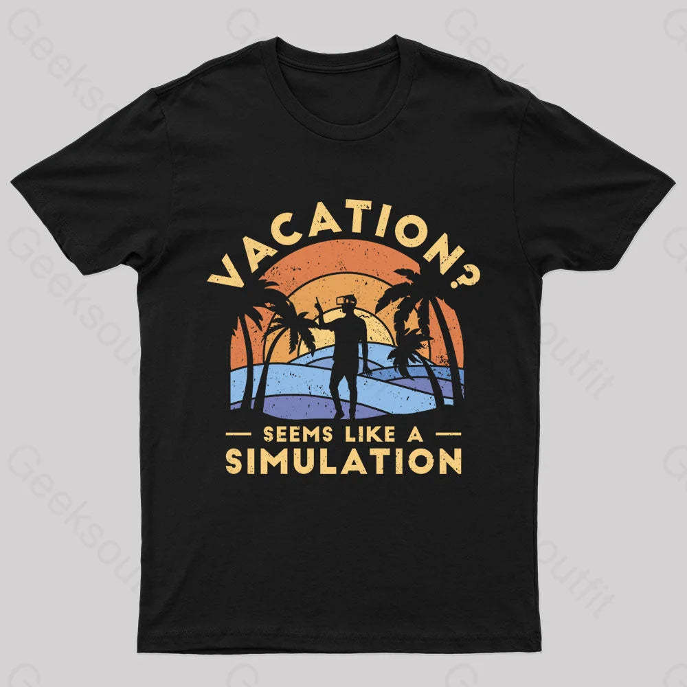 Seems Like A Simulation Nerd T-Shirt Black / S