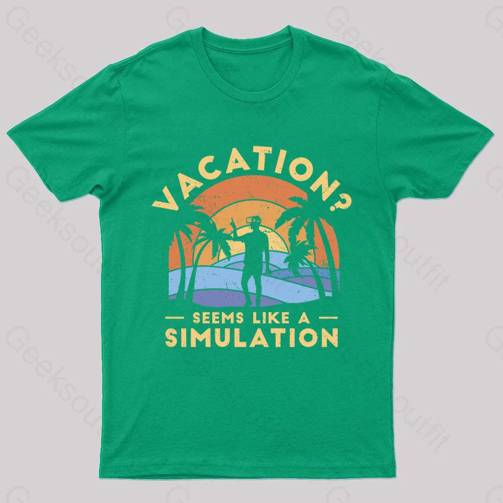 Seems Like A Simulation Nerd T-Shirt Green / S