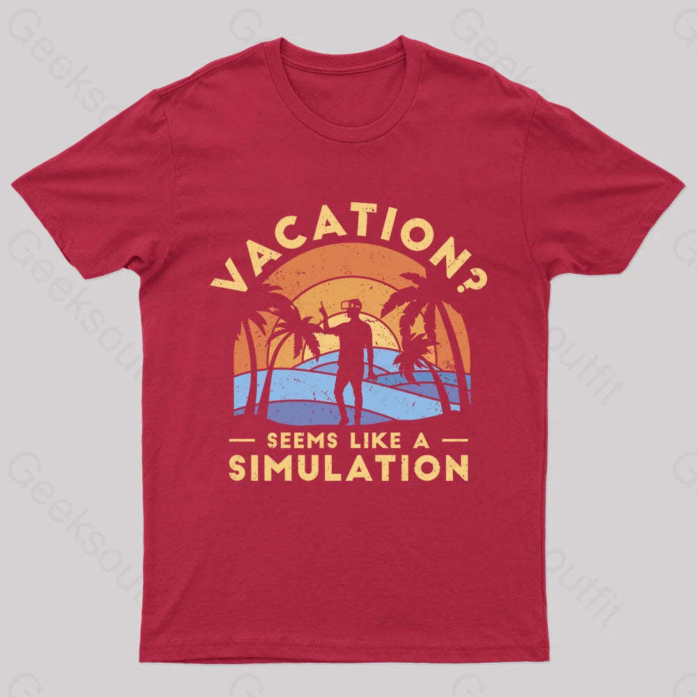 Seems Like A Simulation Nerd T-Shirt Red / S