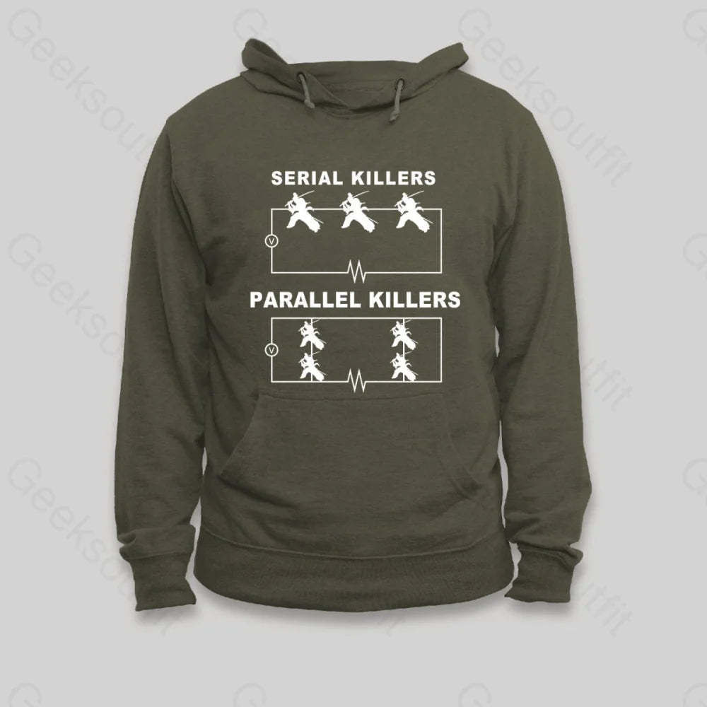 Serial Killers VS Parallel Killers Circuit Diagram Hoodie - Geeksoutfit